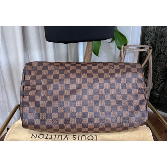 👛  AUTHENTIC LOUIS VUITTON DAMIER EBENE SPEEDY 30 - Picture 7 of 17